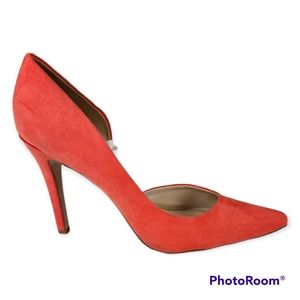 Merona coral faux suede heels size 9.5